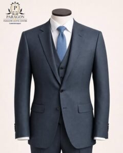 Executive Steel Blue Three-Piece Bespoke Suit