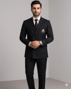 Signature Midnight Black Double-Breasted Suit